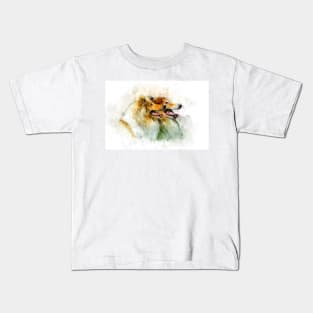 Rough Collie / Long-haired Collie watercolor Kids T-Shirt